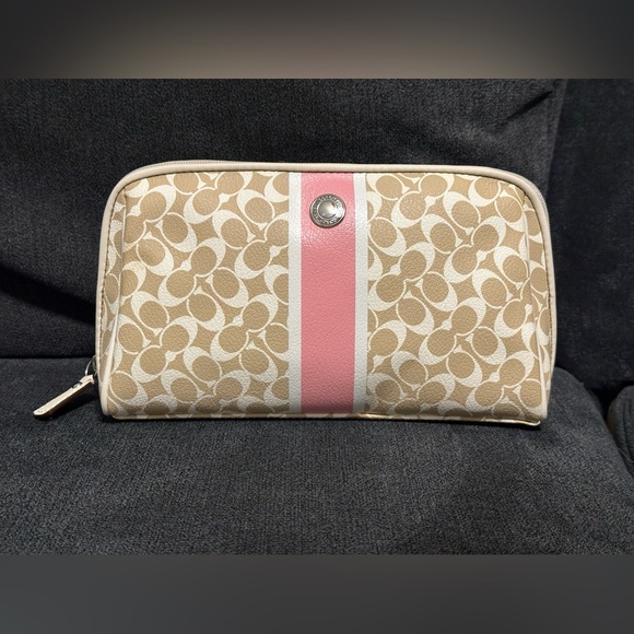 Coach Chelsea Heritage Stripe Medium Cosmetic Bag - Picture 12 of 15